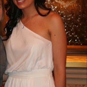 Bcbg one shoulder dress in white